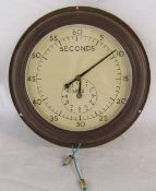 Bakelite/metal 'Seconds' wall clock timer for photographic dark room D 32 cm