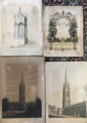 David N Robinson collection - 2 prints of St James' church & a print of William Allison memorial &