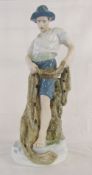 Large Royal Dux figure of a fisherman H 53 cm