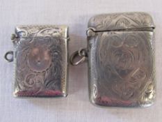 2 silver vesta cases Birmingham 1900 and 1906 weight 1.
