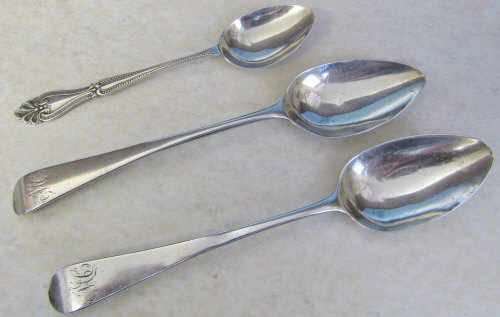 3 silver spoons London 1814 (2) & Birmingham 1918 weight 1.