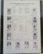 Nottinghamshire County Cricket Club v Australians 1980 small poster hand signed by the Nottingham