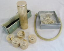 Dior cylindrical screw top travelling beauty / perfume pot & assorted costume jewellery