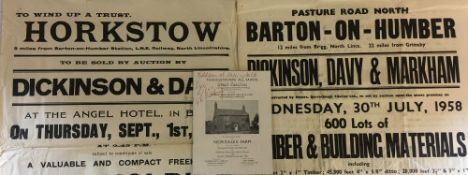 David N Robinson collection - 2 Dickinson Davy & Markham auction posters from 1927 & 1958 & an