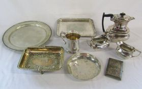 Selection of silver plate inc tankard, salver,