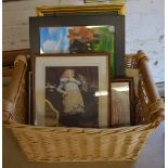 Wicker basket full of prints