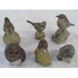 Collection of 6 Poole Pottery bird and animal figures