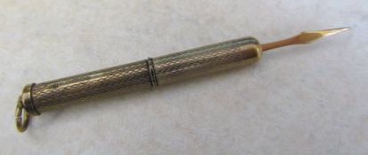 9ct gold retractable tooth pick weight 7.