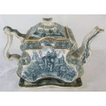 Victorian Indian decorated teapot and stand,