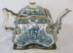 Victorian Indian decorated teapot and stand,