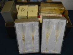 Ex shop stock - Various pairs of champagne flutes