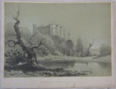 Unframed pencil drawing of Thornton Abbey by Henry Barlow Carter (1804-1868) signed H B Carter and