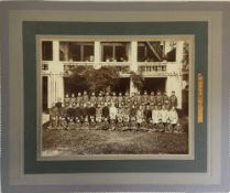 Early 20th century mounted photograph of a class of Chinese children stamped Lai Yung Canton.