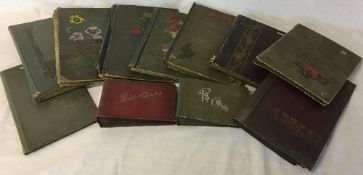 11 late 19th/early 20th century postcard albums (empty)