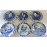 6 Delft Maastricht blue and white chargers D 33 cm