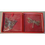 Large Butler And Wilson brooches of a dragonfly and butterfly,
