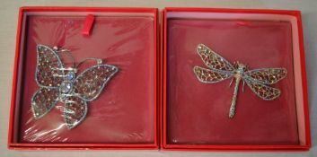 Large Butler And Wilson brooches of a dragonfly and butterfly,