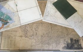 David N Robinson collection - Large 19th century canvas backed map of south Lincolnshire 166cm by