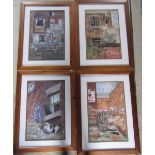 4 framed cat prints by Paul Yeomans 51.