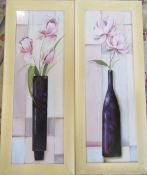 2 flower prints 40 cm x 100 cm