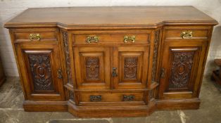 Late Victorian oak sideboard