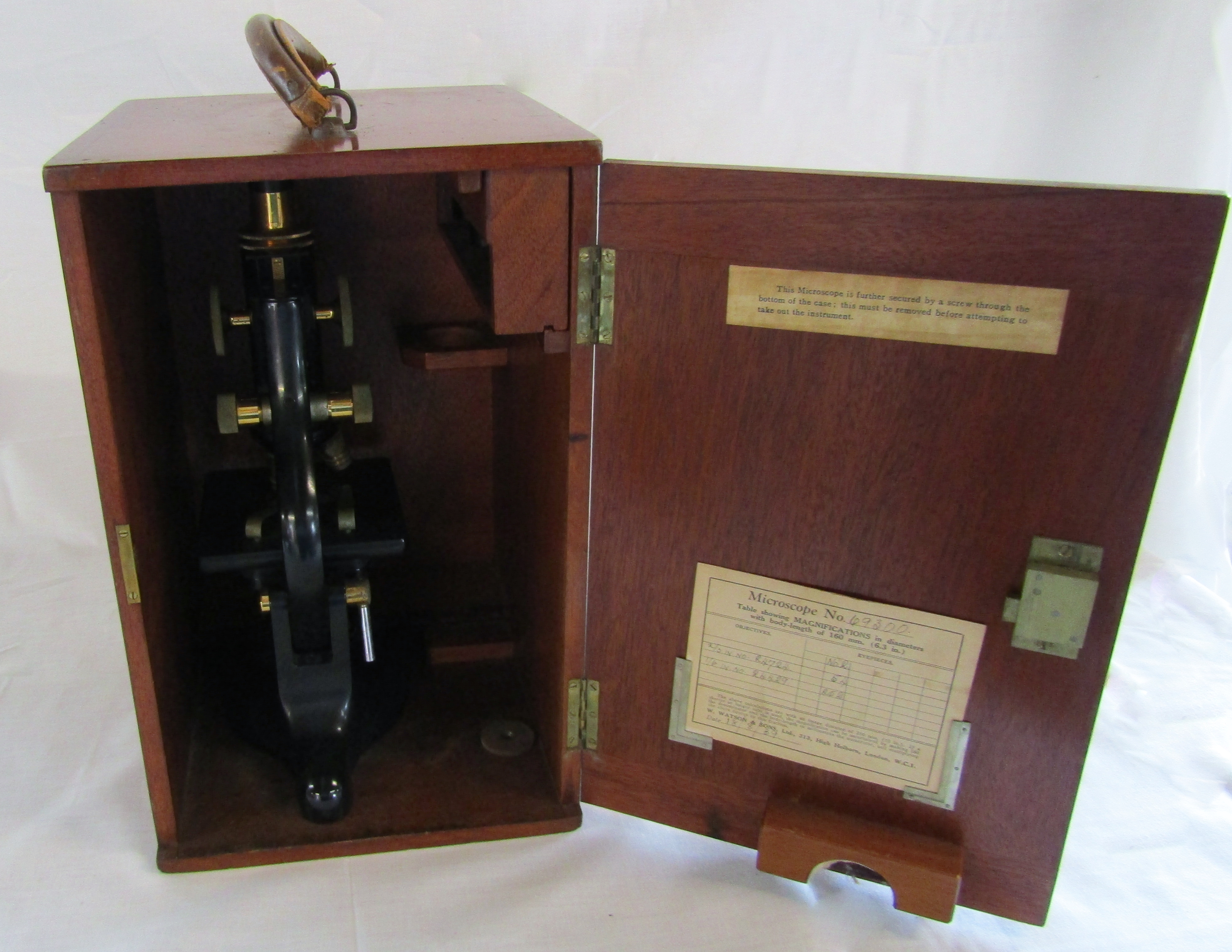 Cased W Watson & Sons Ltd London 'Service' 69300 microscope - Image 2 of 3