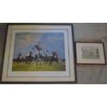 Vincent Haddelsey limited edition print and a Polo match print both signed in pencil