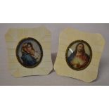 2 framed religious miniatures