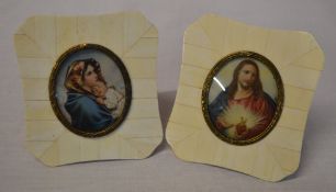 2 framed religious miniatures