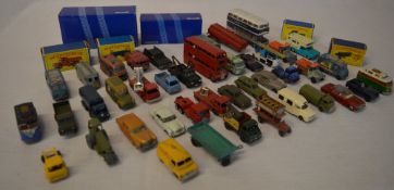 Various die cast model cars including Matchbox and Lesney