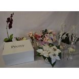 Quantity of good quality artificial flowers including Peony,