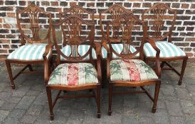 6 Hepplewhite style dining chairs including 2 carvers