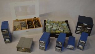 Quantity of watchmakers parts including bezels, crystals, movement clamps,
