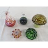 Various paperweights inc Mdina