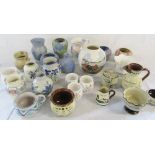 Assorted vases and jugs by Conwy Pottery, Poole, Masons,