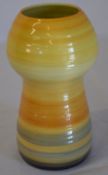 Shelley orange vase with bulbous top,