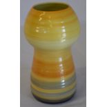 Shelley orange vase with bulbous top,