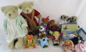 Selection of soft toys inc bears,