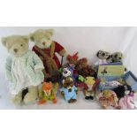 Selection of soft toys inc bears,