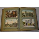 Large good quality postcard album of tourist scenes and street scenes