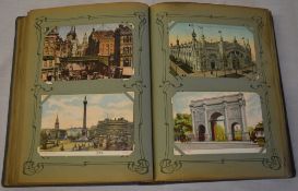 Large good quality postcard album of tourist scenes and street scenes