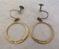 Pair of 9ct gold earrings 2.