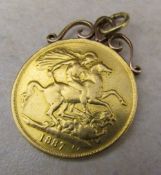 Victorian 22ct gold £2 Jubilee coin on a 9ct gold mount total weight 16.