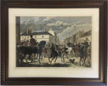 David N Robinson collection - Framed pring of A Horse Fair at Horncastle by Sheldon-Williams 69cm