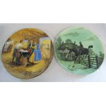 2 large hand painted Burleigh ware chargers - 5564 Gretna Green & 5331 Dick Turpin D 40 cm