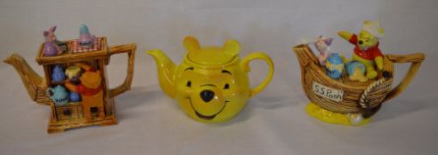 3 Cardew Disney Winnie the Pooh limited edition teapots (with boxes)