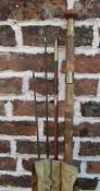 Hardy Bros Ltd Alnwick Victorian 4 piece salmon fishing rod with brass mounts in original cloth