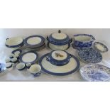 2 boxes of assorted blue and white ceramics inc Spode