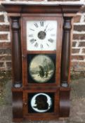 Large late 19th century 8 day American wall clock made by Seth Thomas H 82cm