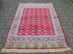 Cashmere red ground Bokhara carpet 230x160cm